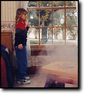 Image of young girl preparing to engage the FASTEXIT system.