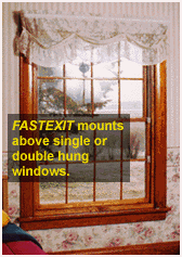 FASTEXIT Slide Show: A series of five images showing a girl escaping through a window.